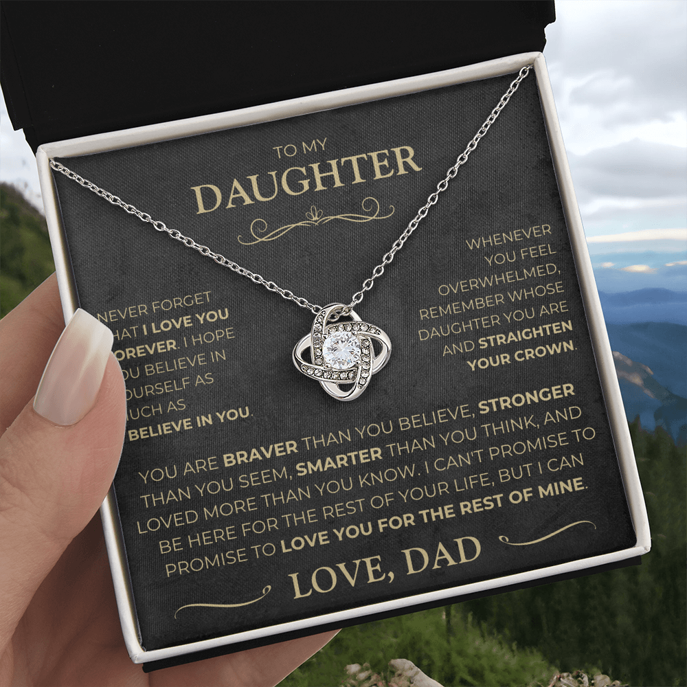 To my Daughter - I Love You Forever - Love Knot Necklace