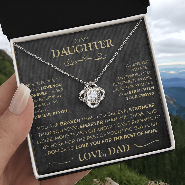 To my Daughter - I Love You Forever - Love Knot Necklace