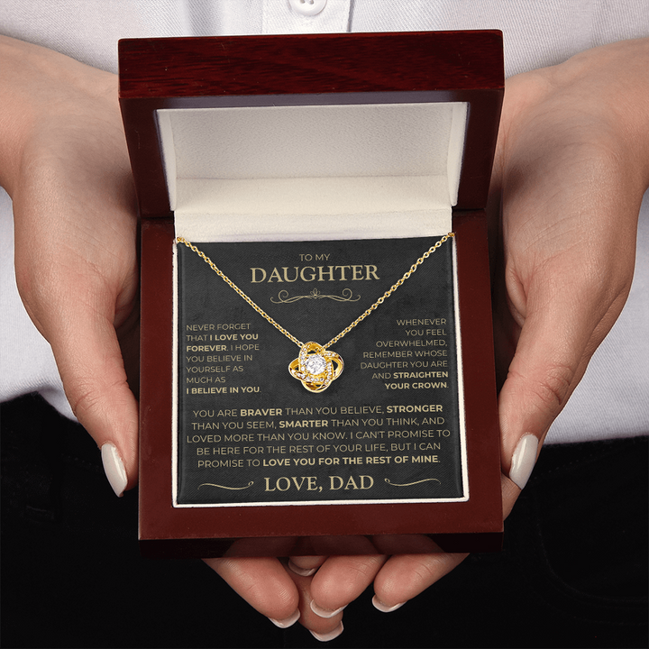 To my Daughter - I Love You Forever - Love Knot Necklace