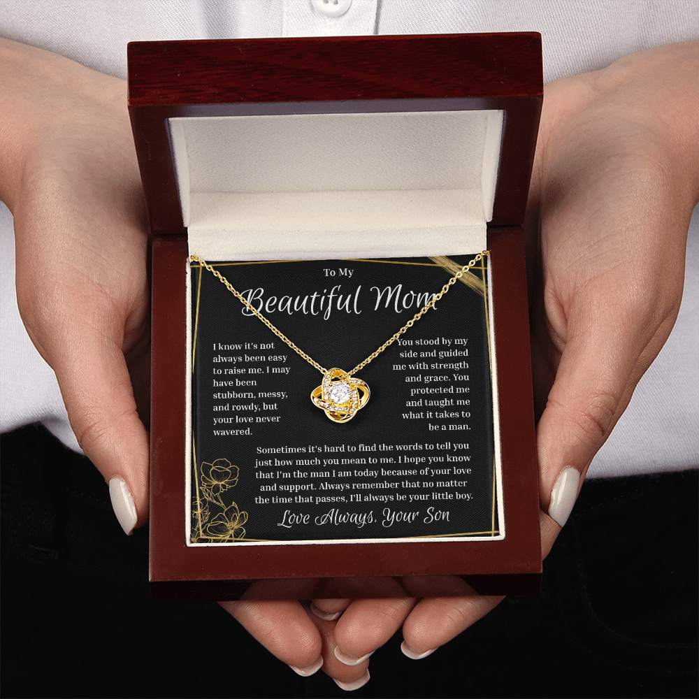 To My Mom - Love Always, Your Son - Heart Necklace