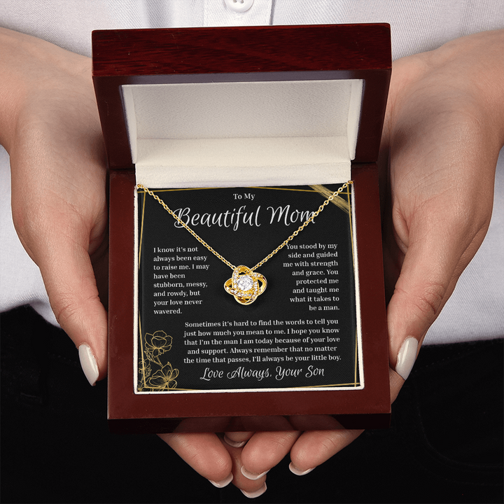To My Mom - Love Always, Your Son - Heart Necklace