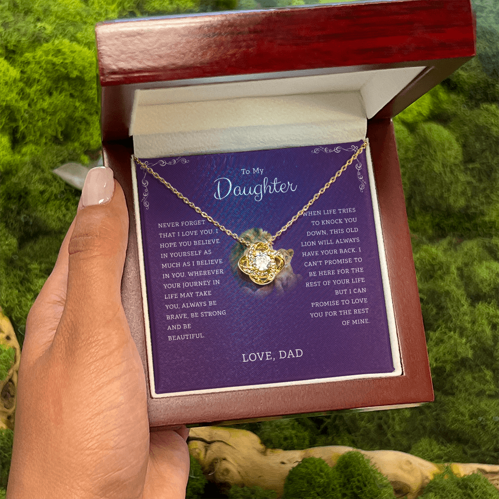 To My Daughter - I Believe In You, Dad - Love Knot Necklace