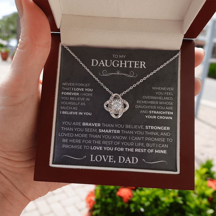 To My Daughter - Love Knot Necklace