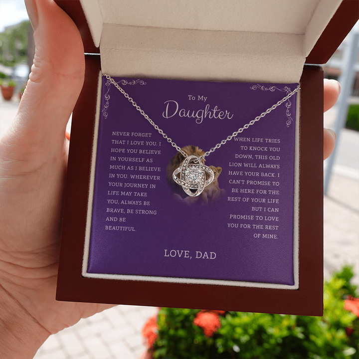To My Daughter - I Believe In You, Dad - Love Knot Necklace