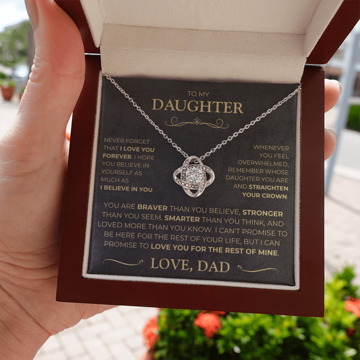 To my Daughter - I Love You Forever - Love Knot Necklace
