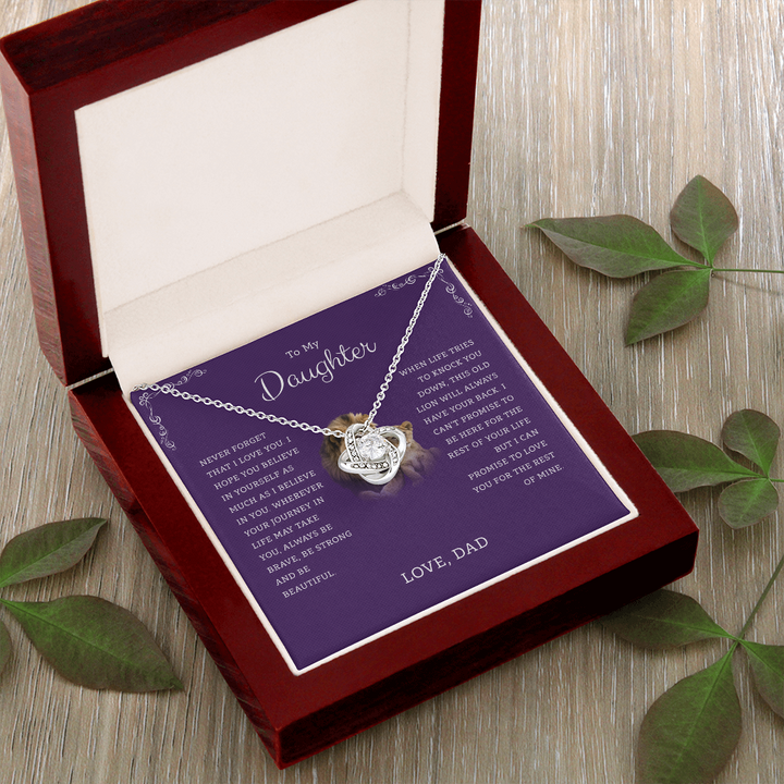 To My Daughter - I Believe In You, Dad - Love Knot Necklace