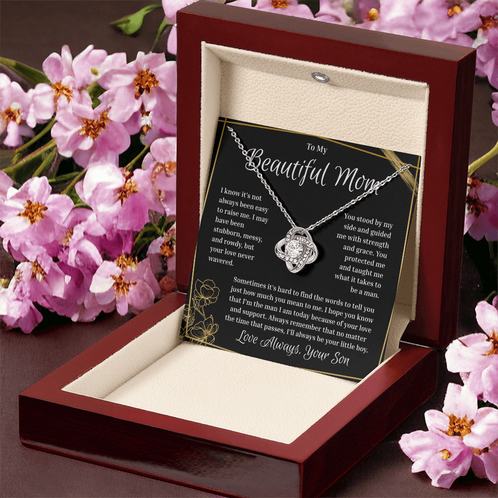 To My Mom - Love Always, Your Son - Heart Necklace