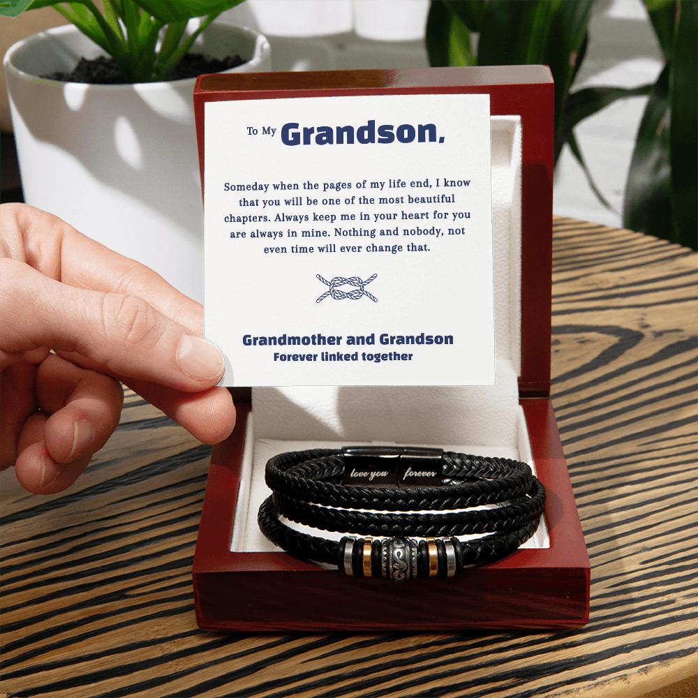 Grandmother and Grandson Forever Linked Together - Bracelet