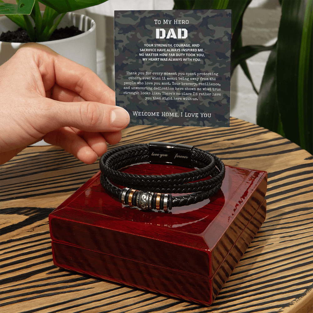 To My Hero - Military Dad Bracelet