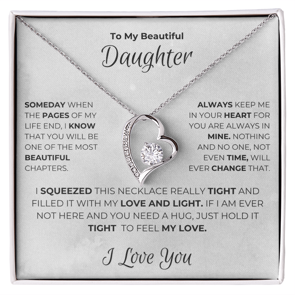 To my Daughter - The Best Chapter Of My Life - Heart Necklace