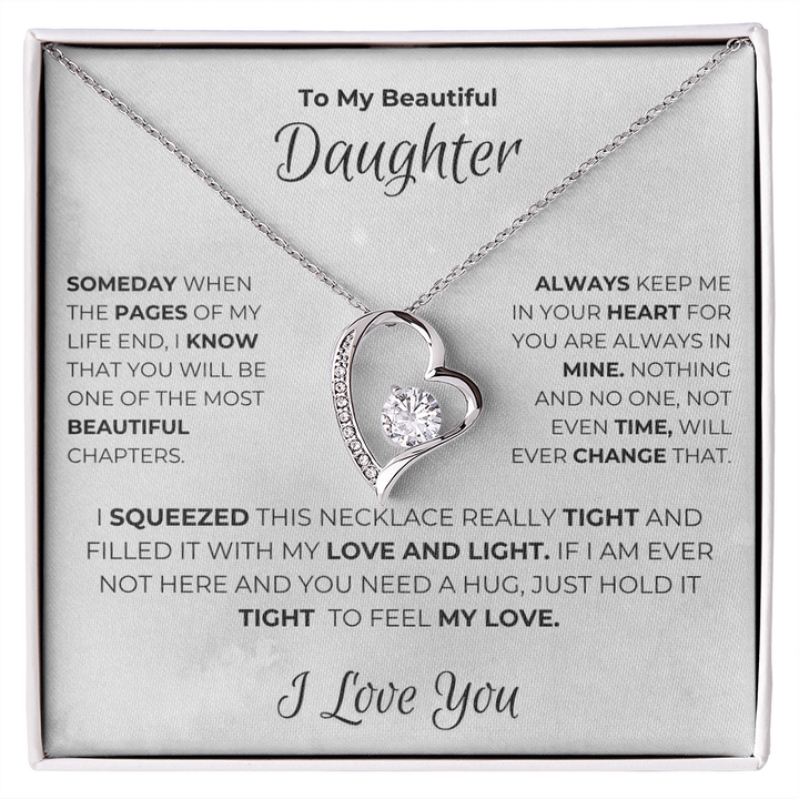 To my Daughter - The Best Chapter Of My Life - Heart Necklace