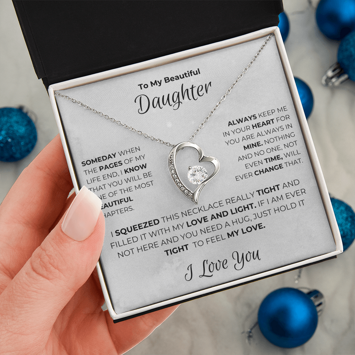 To my Daughter - The Best Chapter Of My Life - Heart Necklace
