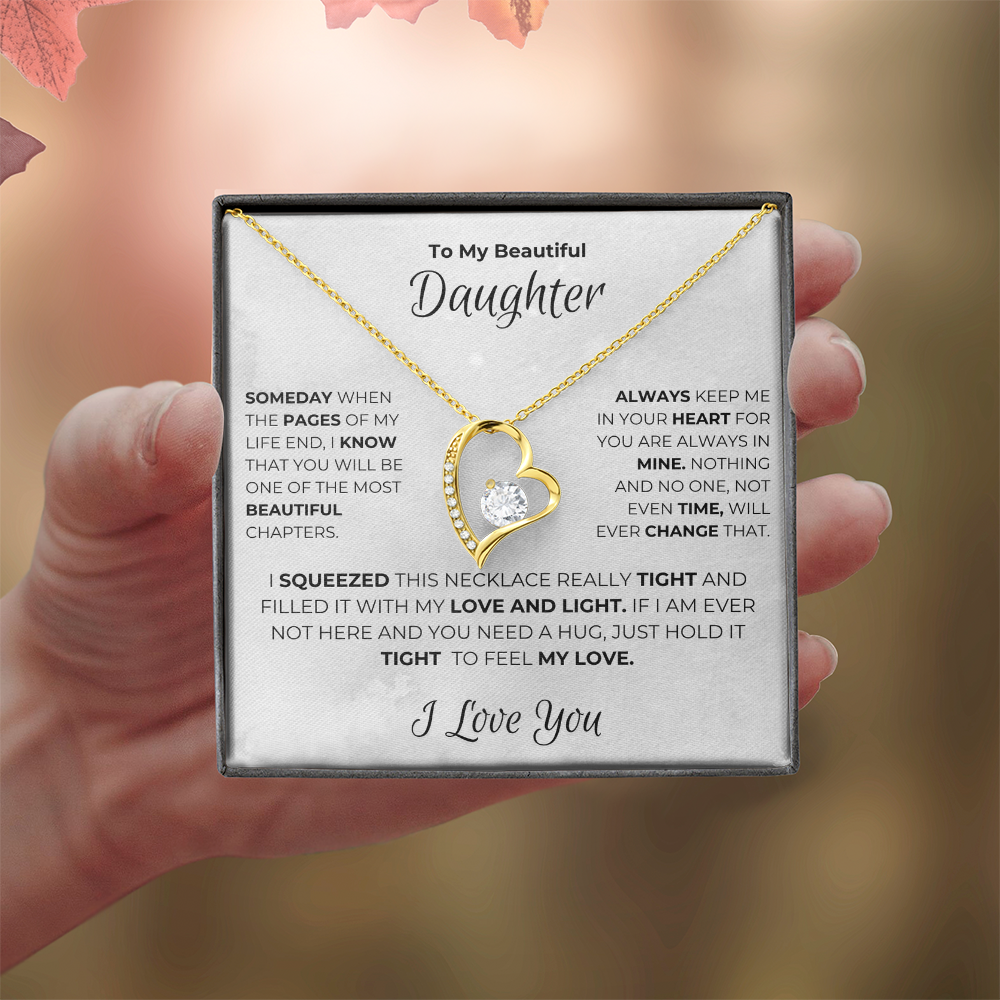 To my Daughter - The Best Chapter Of My Life - Heart Necklace