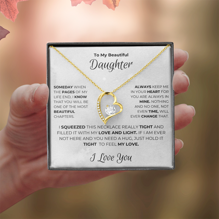To my Daughter - The Best Chapter Of My Life - Heart Necklace