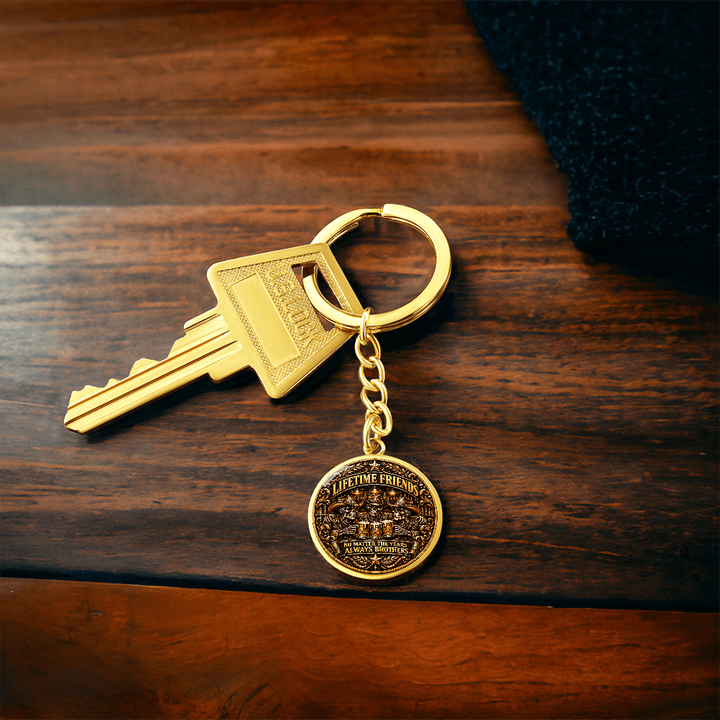 Brotherhood Never Goes Out Style - Personalized Circle Keychain