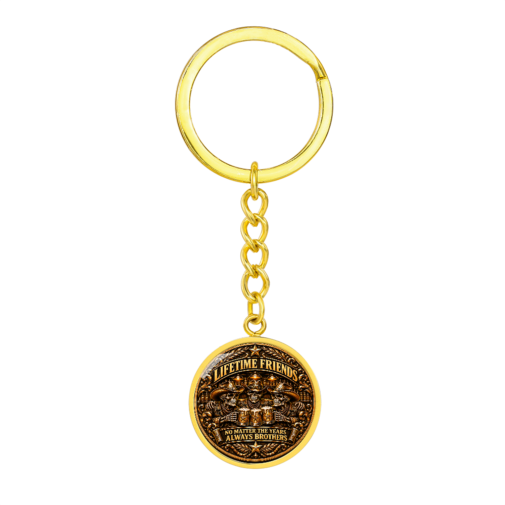 Brotherhood Never Goes Out Style - Personalized Circle Keychain